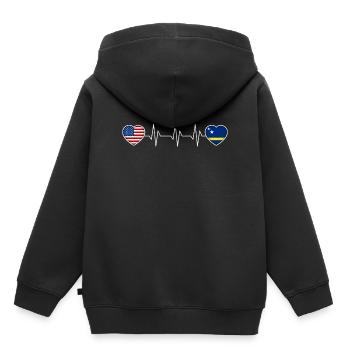 Curaçao - Kinder Premium Organic Hoodie - Schwarz - Hinten - AI Model Kid Male (0cm)