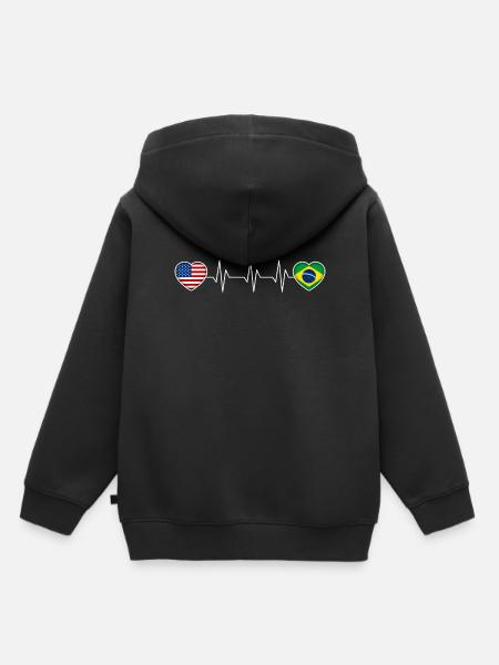 Brasilien - Kinder Premium Organic Hoodie - Schwarz
