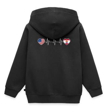 French Polynesia - Kids Premium Organic Hoodie - black - Back - AI Model Kid Male (0cm)