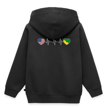 Französisch-Guayana - Kinder Premium Organic Hoodie - Schwarz - Hinten - AI Model Kid Male (0cm)
