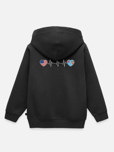 Fidschi - Kinder Premium Organic Hoodie - Schwarz