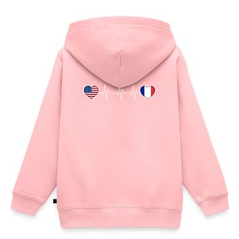 Frankreich - Kinder Premium Organic Hoodie - Rosa - Hinten - AI Model Kid Female (0cm)