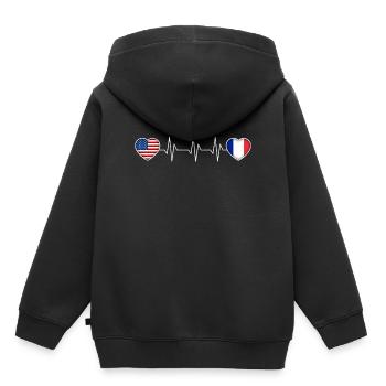 Frankreich - Kinder Premium Organic Hoodie - Schwarz - Hinten - AI Model Kid Male (0cm)