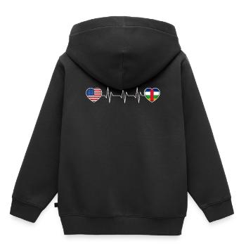 République Centrafricaine - Sweat Premium à capuche enfant bio - noir - Dos - AI Model Kid Male (0cm)