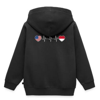 Indonesia - Kids Premium Organic Hoodie - black - Back - AI Model Kid Male (0cm)