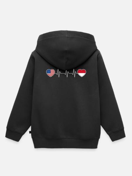 Indonesien - Kinder Premium Organic Hoodie - Schwarz