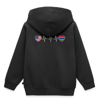 Gambie - Sweat Premium à capuche enfant bio - noir - Dos - AI Model Kid Male (0cm)