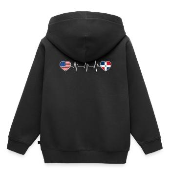 Dominikanische Republik - Kinder Premium Organic Hoodie - Schwarz - Hinten - AI Model Kid Male (0cm)