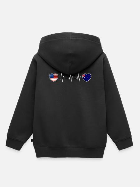 New Zealand - Kids Premium Organic Hoodie - black