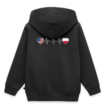 Polen - Kinder Premium Organic Hoodie - Schwarz - Hinten - AI Model Kid Male (0cm)