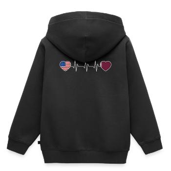 Qatar - Sweat Premium à capuche enfant bio - noir - Dos - AI Model Kid Male (0cm)