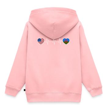 Roma - Sweat Premium à capuche enfant bio - rose - Dos - AI Model Kid Female (0cm)