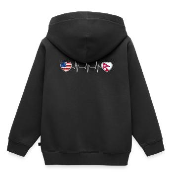 Népal - Sweat Premium à capuche enfant bio - noir - Dos - AI Model Kid Male (0cm)