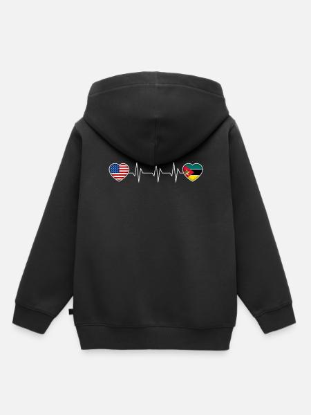 Mosambik - Kinder Premium Organic Hoodie - Schwarz