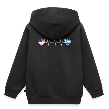 Griechenland - Kinder Premium Organic Hoodie - Schwarz - Hinten - AI Model Kid Male (0cm)
