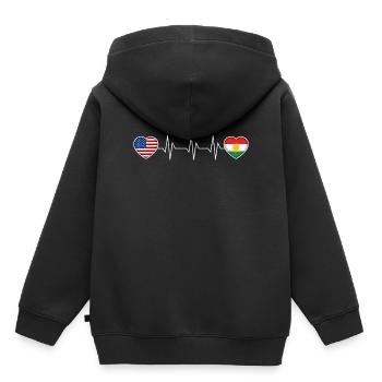 Kurdistan - Sweat Premium à capuche enfant bio - noir - Dos - AI Model Kid Male (0cm)