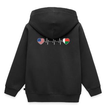 Macédoine - Sweat Premium à capuche enfant bio - noir - Dos - AI Model Kid Male (0cm)