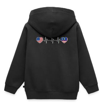 Malaisie - Sweat Premium à capuche enfant bio - noir - Dos - AI Model Kid Male (0cm)