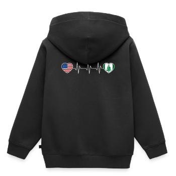 Île Norfolk - Sweat Premium à capuche enfant bio - noir - Dos - AI Model Kid Male (0cm)