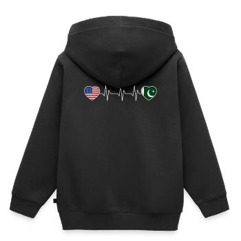 Pakistan - Sweat Premium à capuche enfant bio - noir - Dos - AI Model Kid Male (0cm)