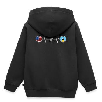 Sainte-Lucie - Sweat Premium à capuche enfant bio - noir - Dos - AI Model Kid Male (0cm)