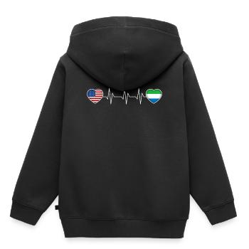 Sierra Leone - Kinder Premium Organic Hoodie - Schwarz - Hinten - AI Model Kid Male (0cm)