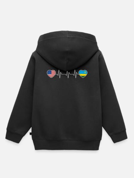Ruanda - Kinder Premium Organic Hoodie - Schwarz