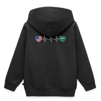 Saudi-Arabien - Kinder Premium Organic Hoodie - Schwarz - Hinten - AI Model Kid Male (0cm)