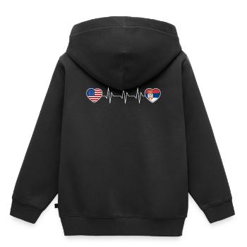 Serbien - Kinder Premium Organic Hoodie - Schwarz - Hinten - AI Model Kid Male (0cm)