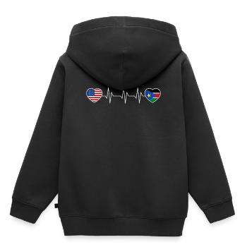 South Sudan - Kids Premium Organic Hoodie - black - Back - AI Model Kid Male (0cm)