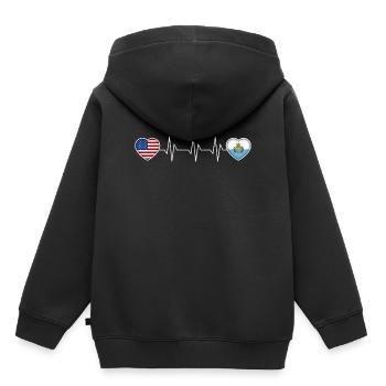 San Marino - Kinder Premium Organic Hoodie - Schwarz - Hinten - AI Model Kid Male (0cm)