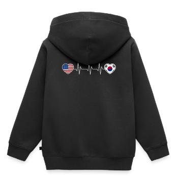Corée du Sud - Sweat Premium à capuche enfant bio - noir - Dos - AI Model Kid Male (0cm)