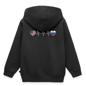 Slowenien - Kinder Premium Organic Hoodie - Schwarz - Hinten - AI Model Kid Male (0cm)