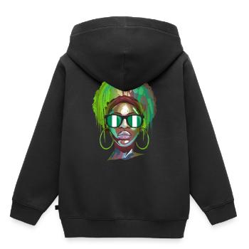 Nigéria - Sweat Premium à capuche enfant bio - noir - Dos - AI Model Kid Male (0cm)