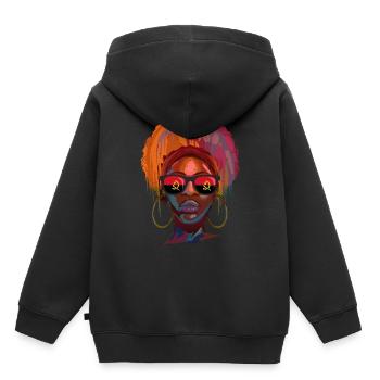 Angola - Sweat Premium à capuche enfant bio - noir - Dos - AI Model Kid Male (0cm)