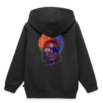 Neuseeland - Kinder Premium Organic Hoodie - Schwarz - Hinten - AI Model Kid Male (0cm)