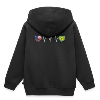 Zaire - Kinder Premium Organic Hoodie - Schwarz - Hinten - AI Model Kid Male (0cm)