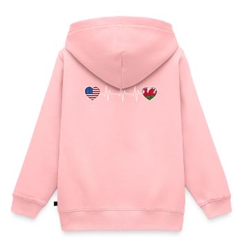 Wales - Kinder Premium Organic Hoodie - Rosa - Hinten - AI Model Kid Female (0cm)