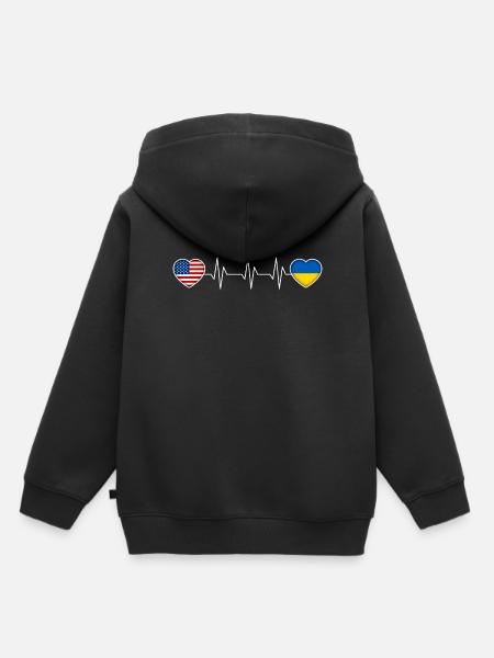 Ukraine - Kinder Premium Organic Hoodie - Schwarz