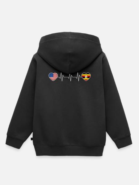 Uganda - Kinder Premium Organic Hoodie - Schwarz