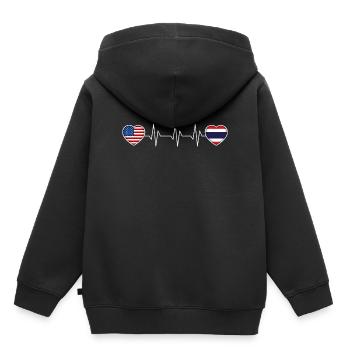 Thailand - Kinder Premium Organic Hoodie - Schwarz - Hinten - AI Model Kid Male (0cm)