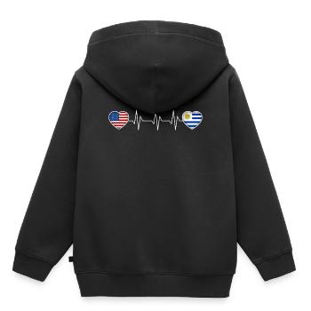 Uruguay - Sweat Premium à capuche enfant bio - noir - Dos - AI Model Kid Male (0cm)