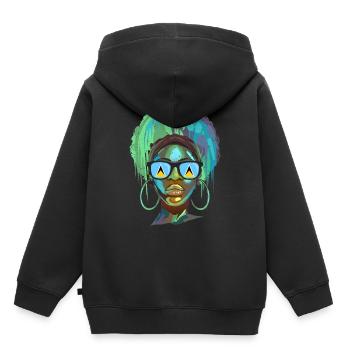 Sainte-Lucie - Sweat Premium à capuche enfant bio - noir - Dos - AI Model Kid Male (0cm)