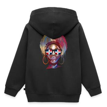 Dominikanische Republik - Kinder Premium Organic Hoodie - Schwarz - Hinten - AI Model Kid Male (0cm)