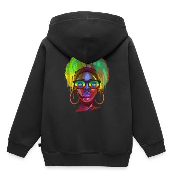 Éthiopie - Sweat Premium à capuche enfant bio - noir - Dos - AI Model Kid Male (0cm)