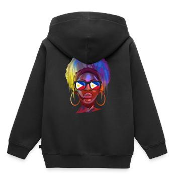 Philippines - Sweat Premium à capuche enfant bio - noir - Dos - AI Model Kid Male (0cm)