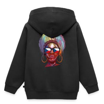 République tchèque - Sweat Premium à capuche enfant bio - noir - Dos - AI Model Kid Male (0cm)