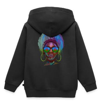 Roma - Sweat Premium à capuche enfant bio - noir - Dos - AI Model Kid Male (0cm)