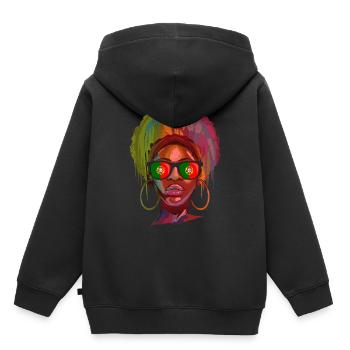 Portugal - Kinder Premium Organic Hoodie - Schwarz - Hinten - AI Model Kid Male (0cm)