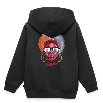 Népal - Sweat Premium à capuche enfant bio - noir - Dos - AI Model Kid Male (0cm)